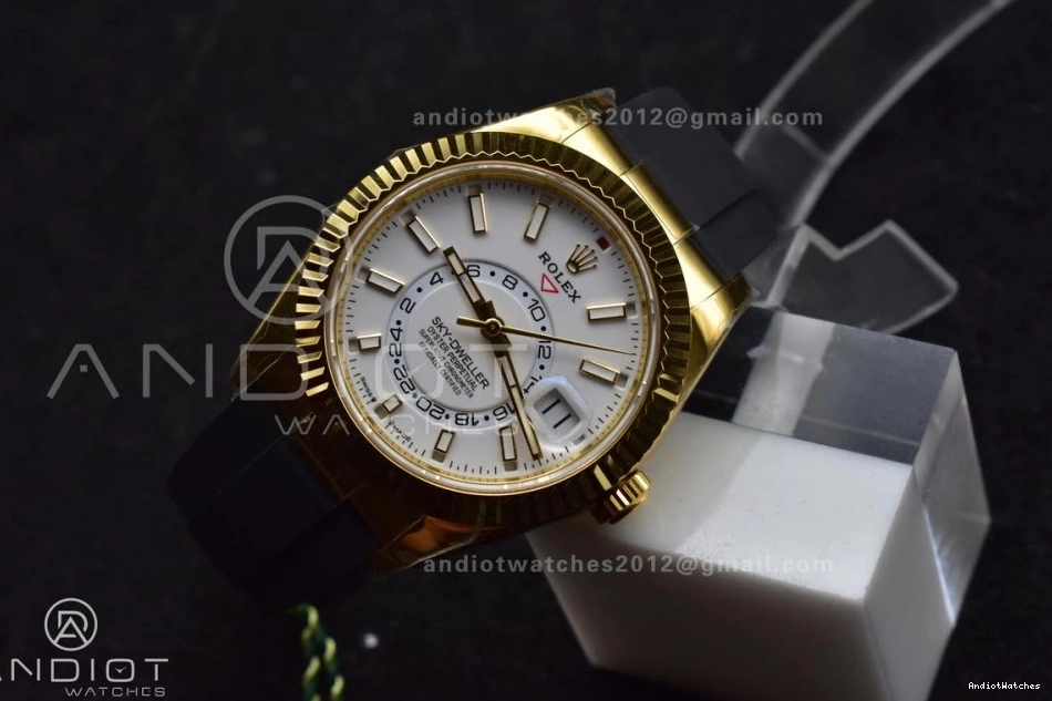 Sky-Dweller 336238 Best Weight) Dial 1:1 Edition Strap ZF Oysterflex A23J Functional on YG White 1100 (Gain 0329